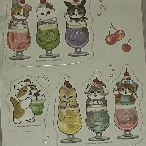 Mofusand/Sanrio Family Big Clear Stickers - Picture 3 of 7